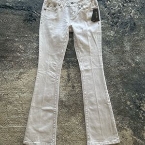 NWT Miss Me Mid-Rise Bootcut White Jeans